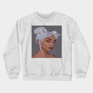 girl in grey Crewneck Sweatshirt